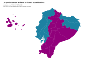 Provincias en las que gana Daniel Noboa